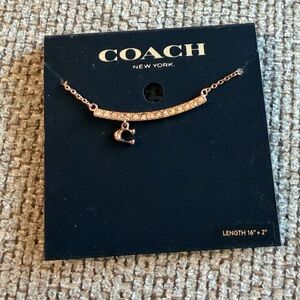 Coach Rose Gold Necklace with C Charm